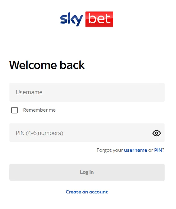 Sky Bet Login Process